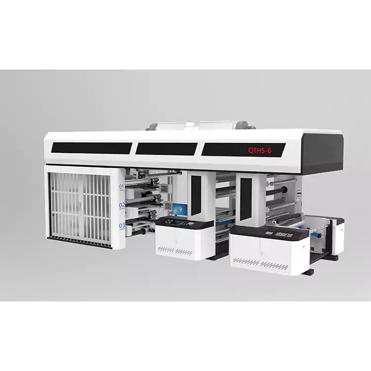 6 Renk Servo Tahrikli Dişli Tipi Merkezi Tamburlu Flekso Baskı Makinası Kovan Tipi