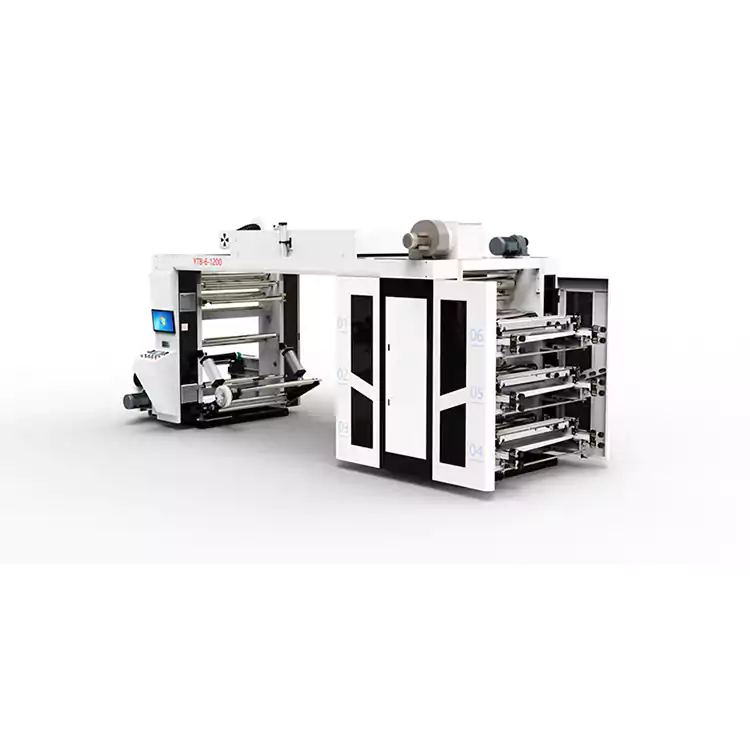 Yüksek Hızlı Fleksografik Yazıcı Çoklu Renk Plastik Poşet Yığın Tipi Baskı Makinesi